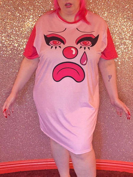 Clowncore kawaii plus size t-shirt dress.
