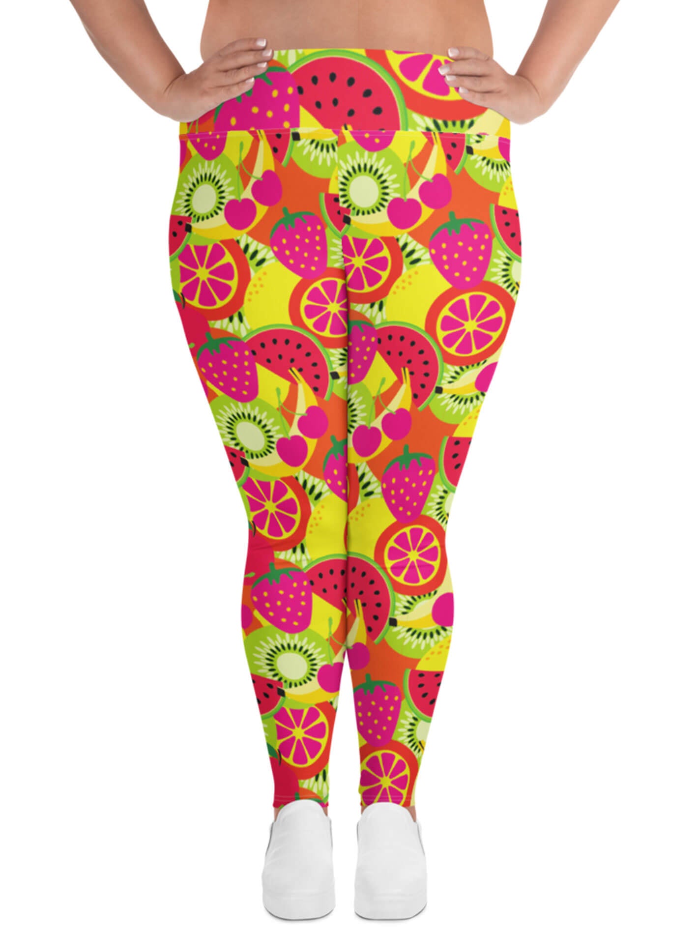 Colorful fruit plus size leggings.