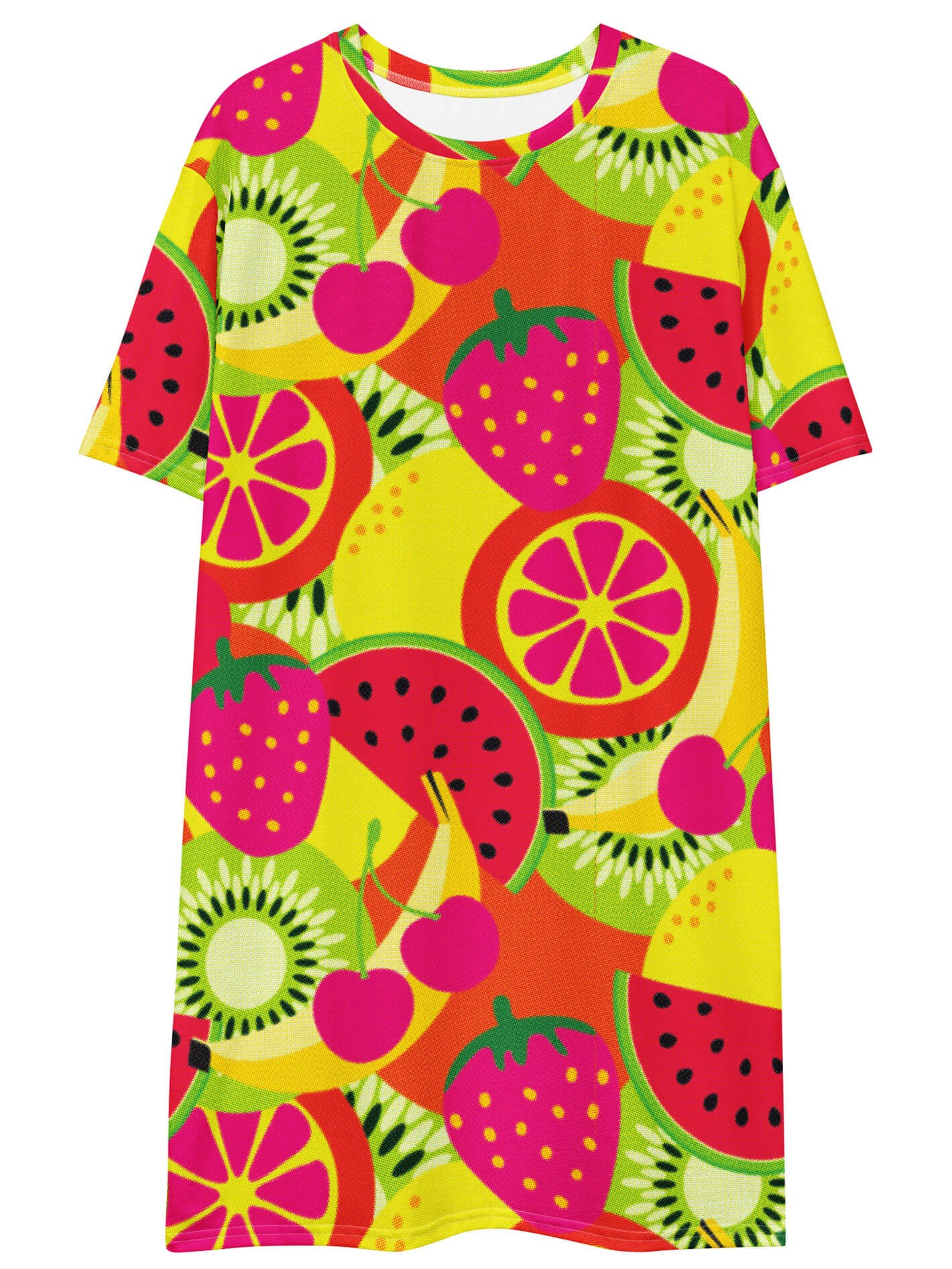 Colorful fruit t-shirt dress.