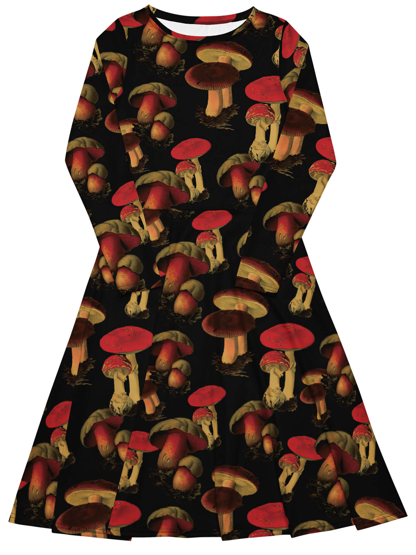 Fanciful fungi midi dress.