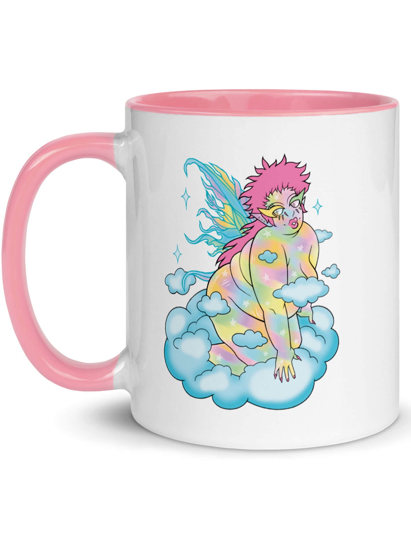 Fat positive gay fairy mug.