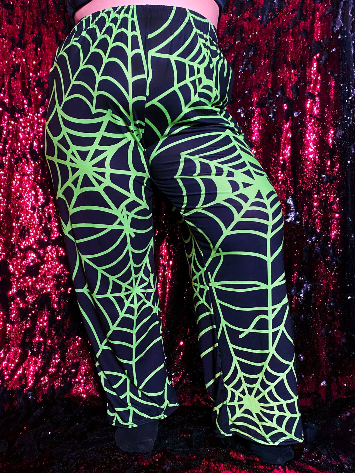 Goth spiderweb plus size pants.