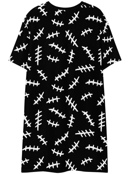 Goth stitches plus size t-shirt dress.