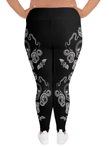Creepy skull plus size leggings.