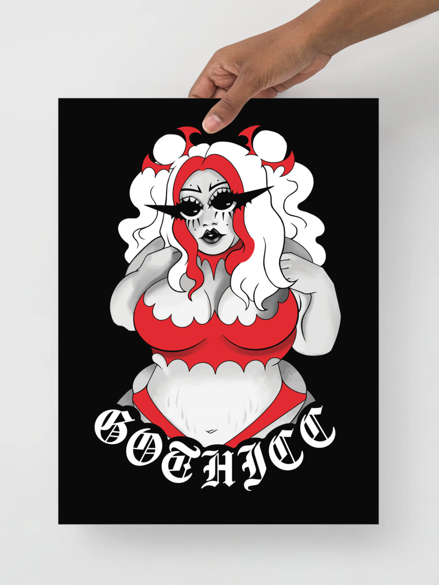 Gothicc pinup print.
