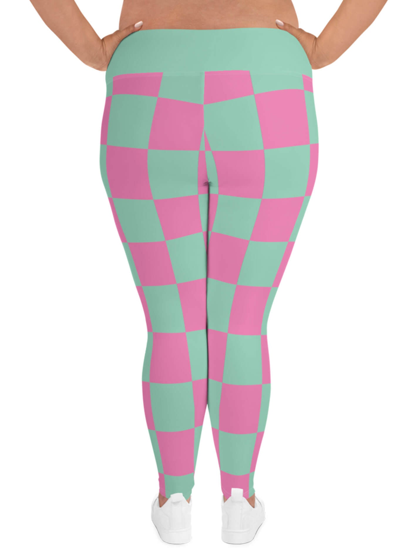 Colorful checker pattern leggings.