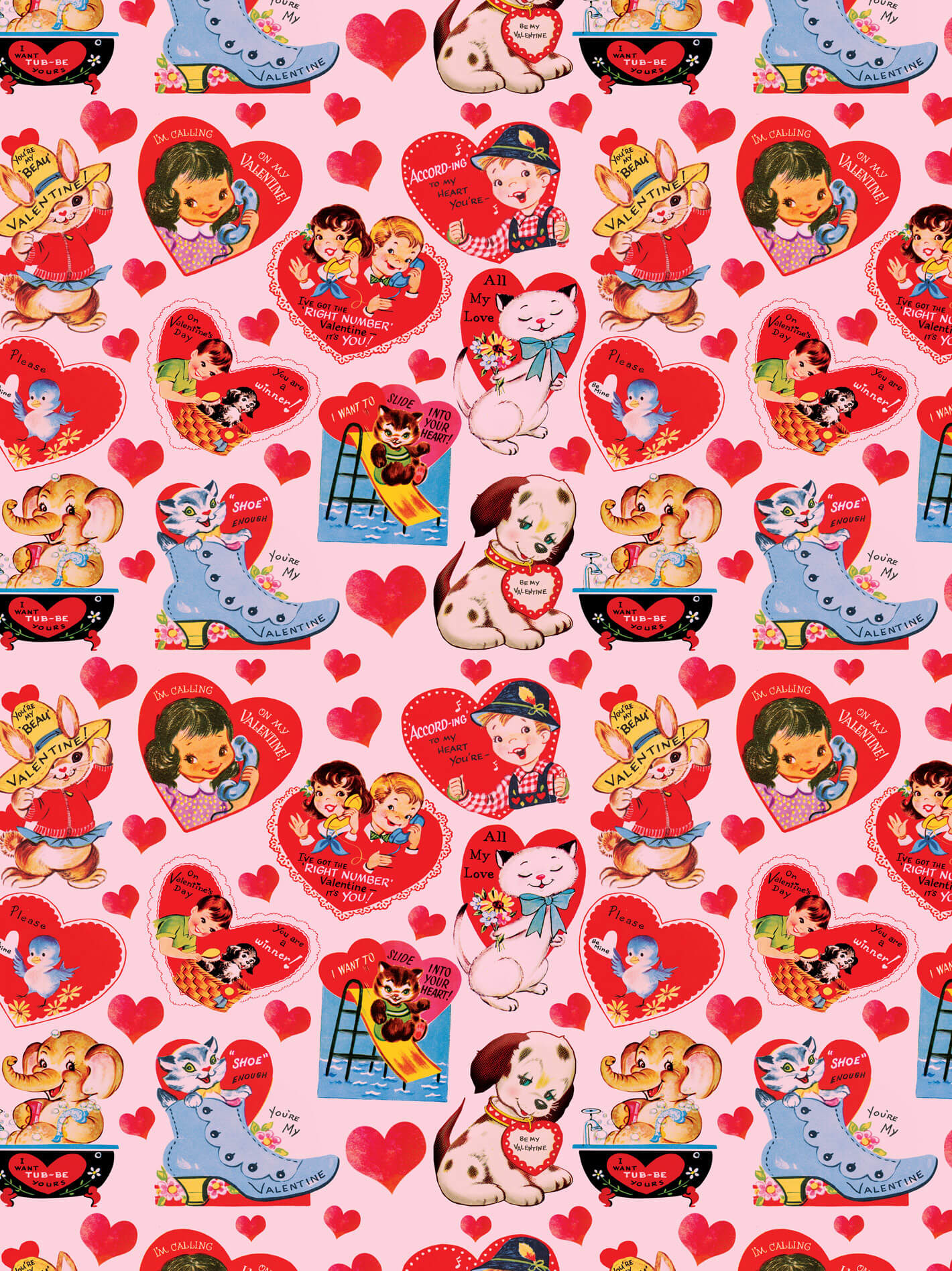 Kitschy Valentine heart pattern.