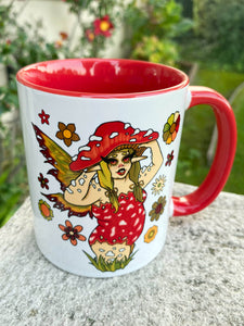 Mushroom ceramic mug.