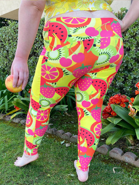 Neon fruit plus size leggings.