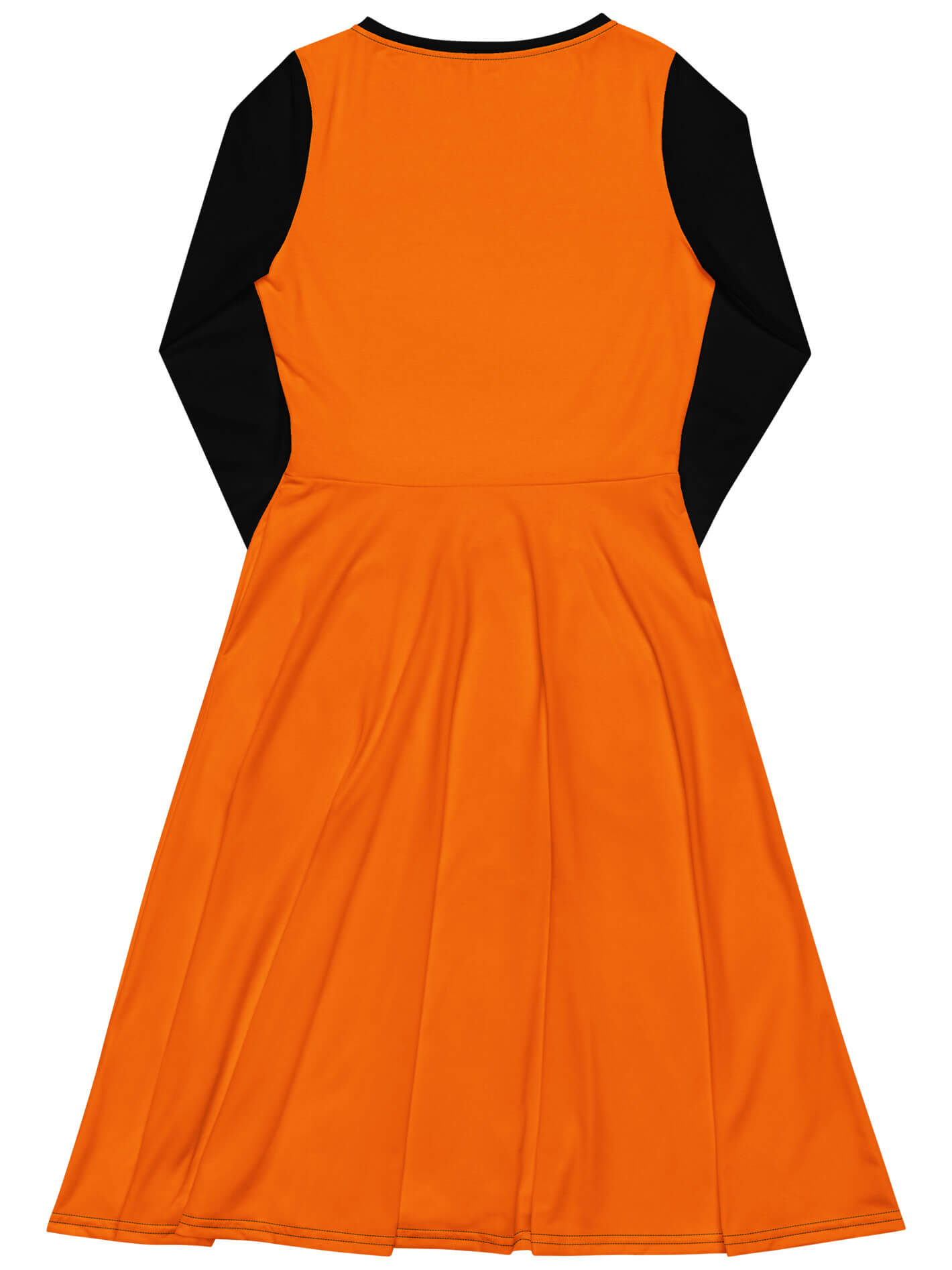 Orange and black Halloween dress.