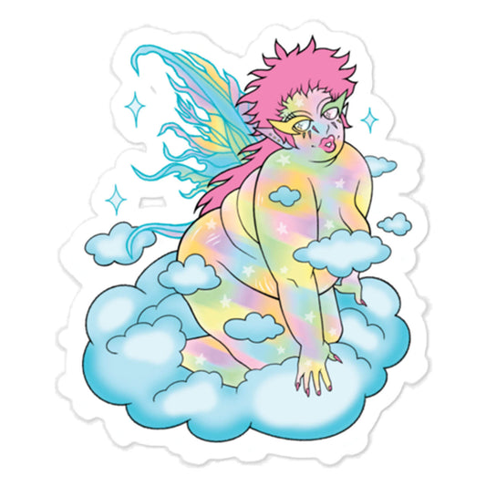 Pastel rainbow gay fairy sticker.