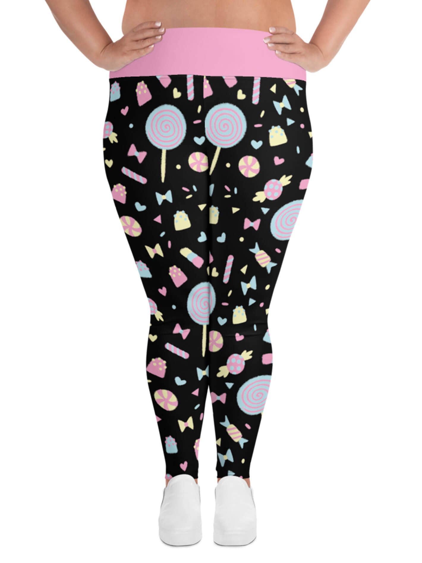 Pastelcore plus size candy leggings.