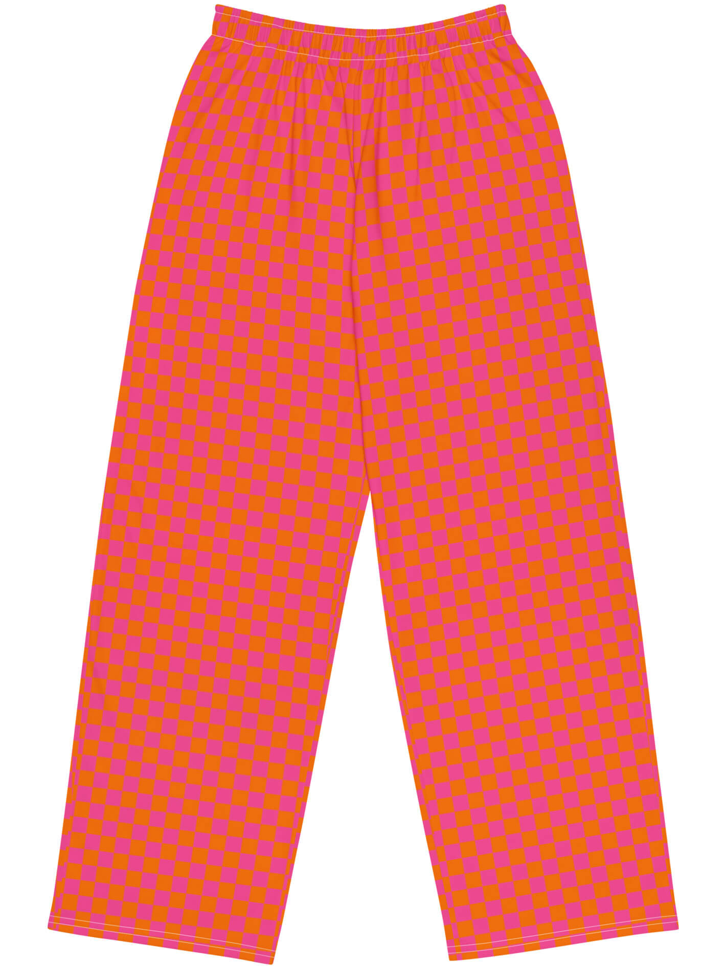 Pink and orange plus size checker pants.