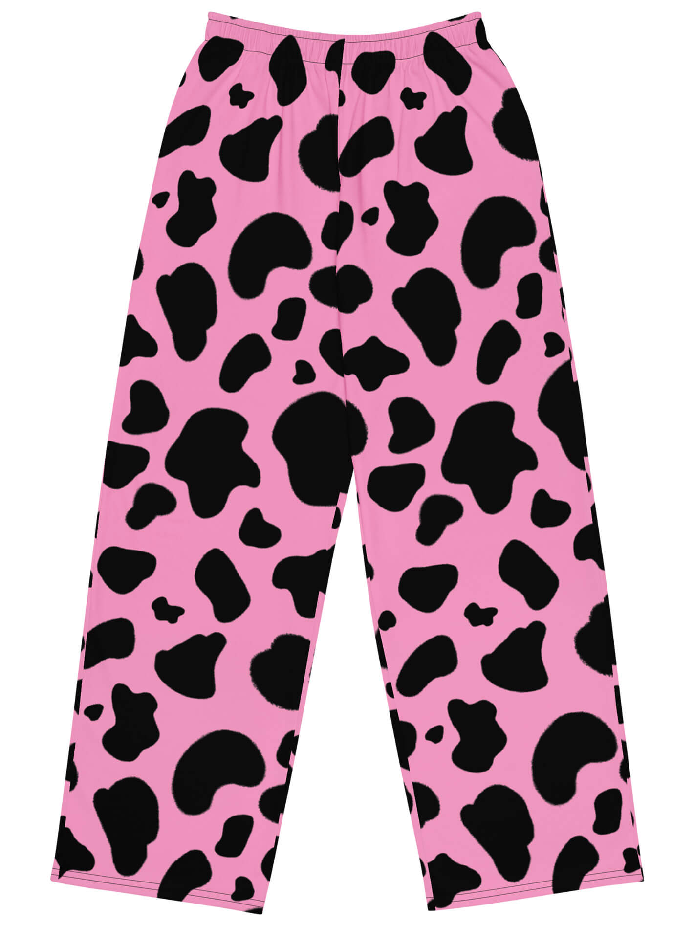 Pink cow print plus size pants.