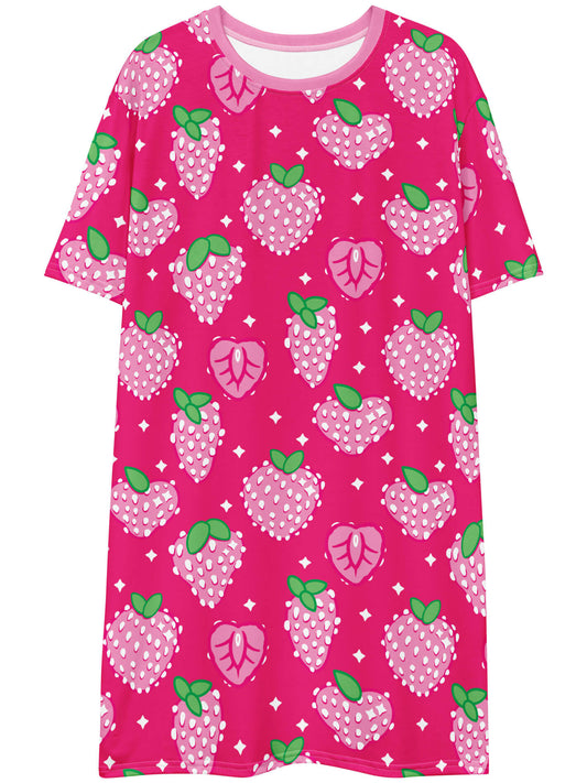 Pink kawaii strawberry plus size dress.