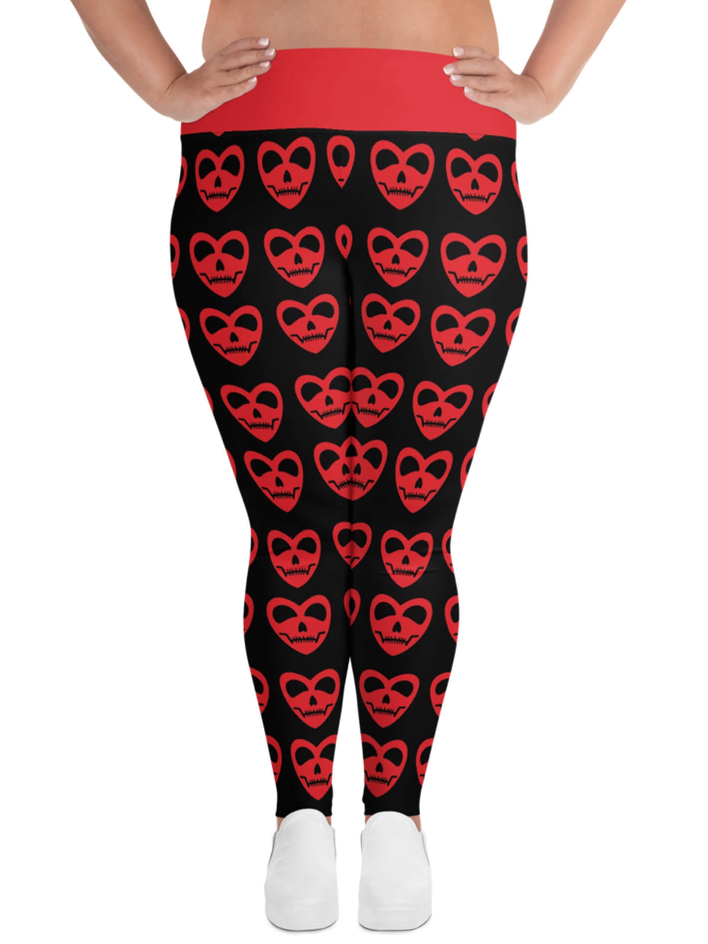Plus size goth valentine leggings.