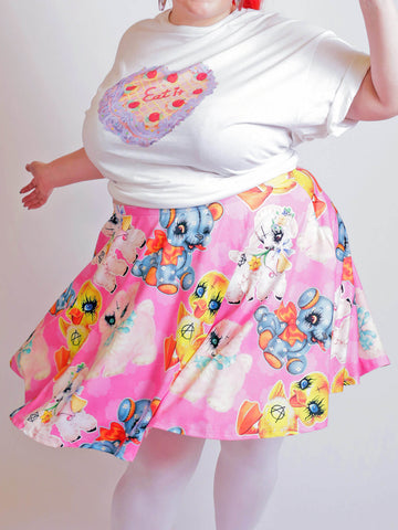 Plus size kawaii pastel goth skirt.