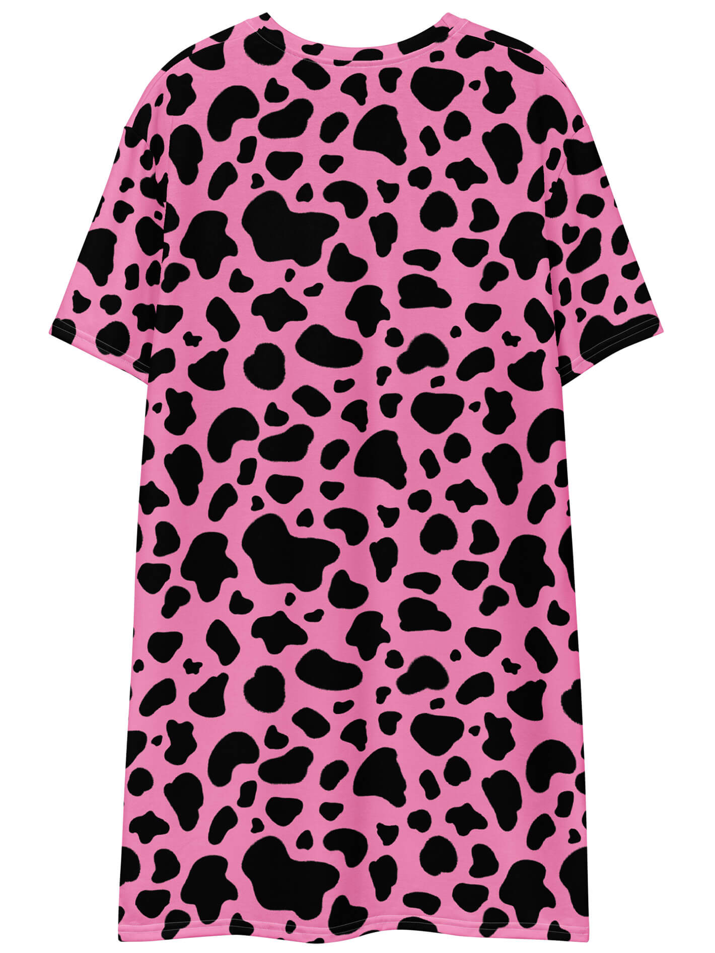 Plus size pink cow print dress.