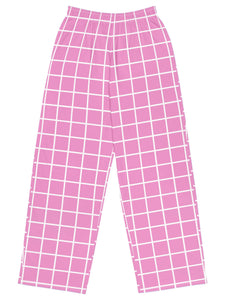 Plus size pink grid pants.