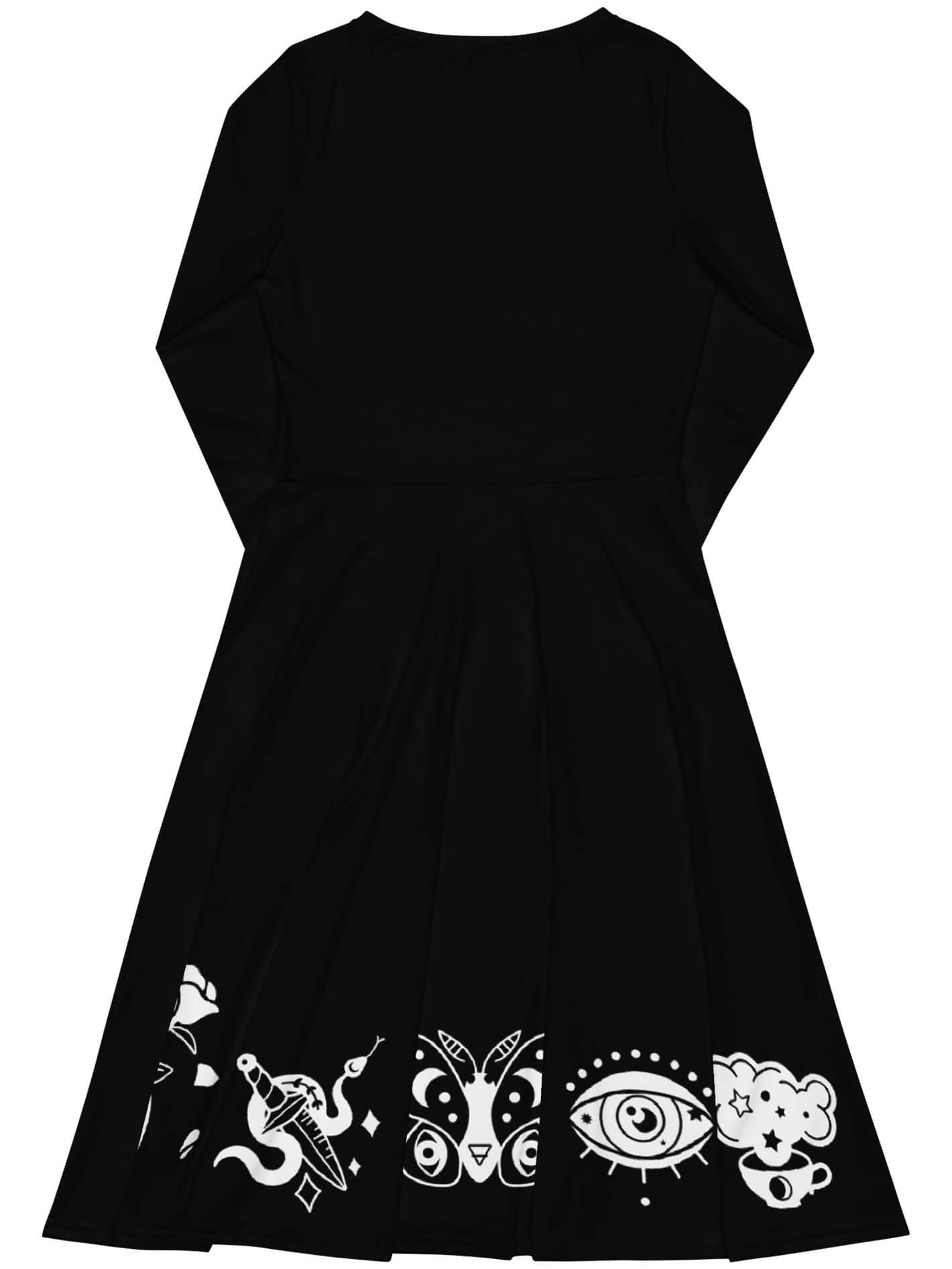 Plus size witch long sleeve fall dress.