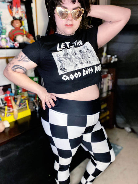 Punk checkered plus size leggings.
