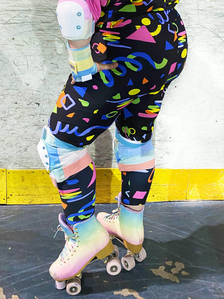 Plus size roller skate leggings.