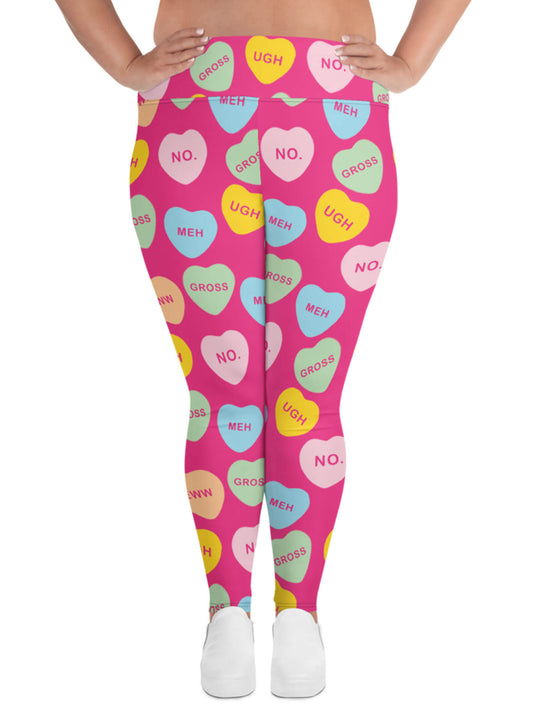 Rude conversation heart leggings.