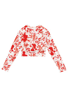Slasher blood splatter long sleeve crop top.