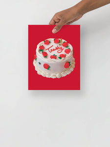 Trashy cake kitsch art print.