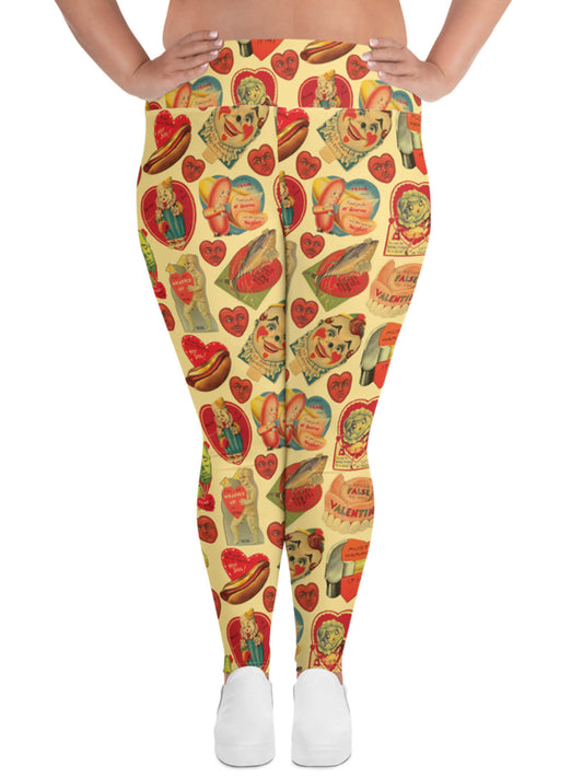Weird valentine kitsch leggings.
