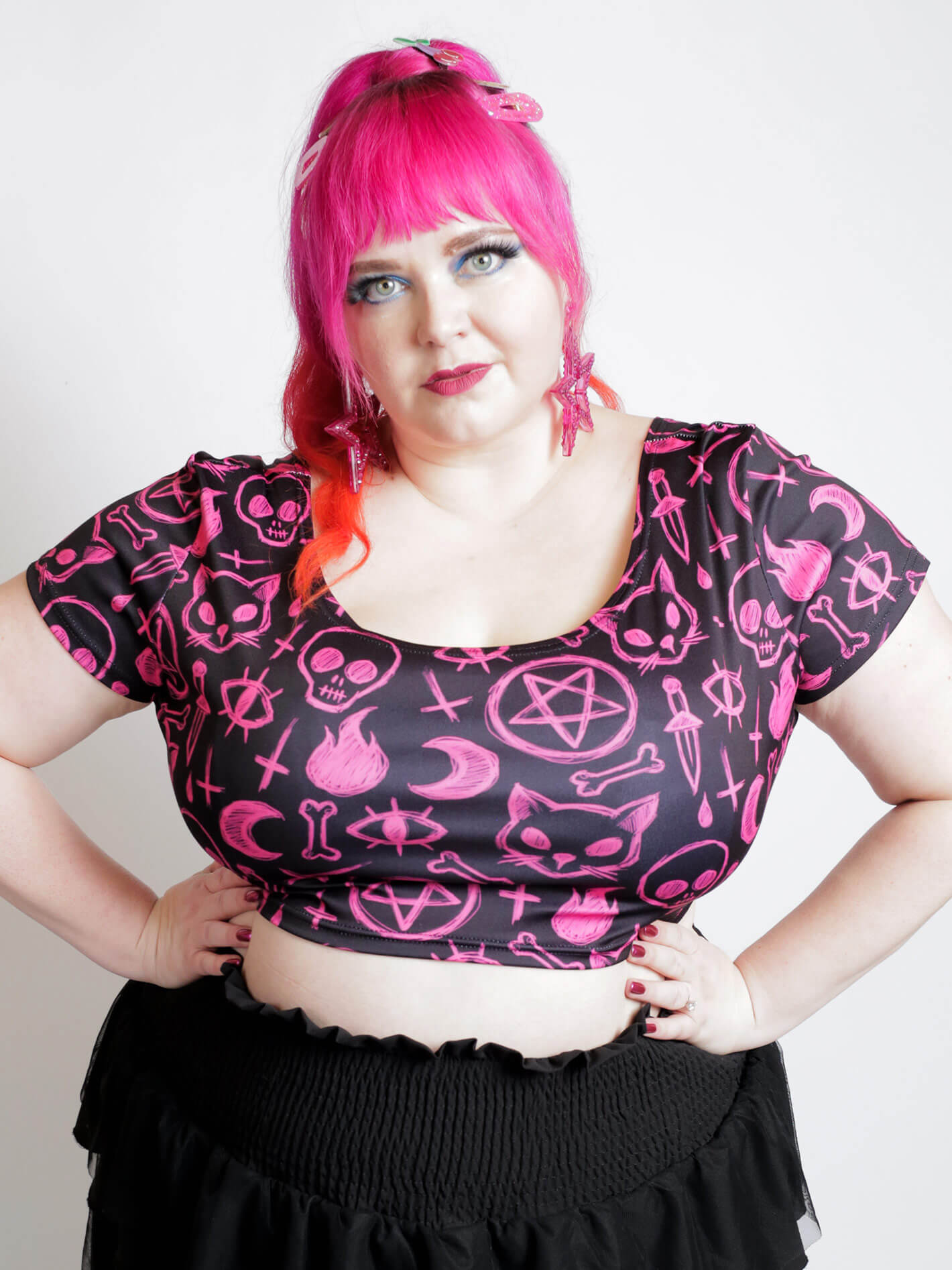 Witchy goth plus size crop top.