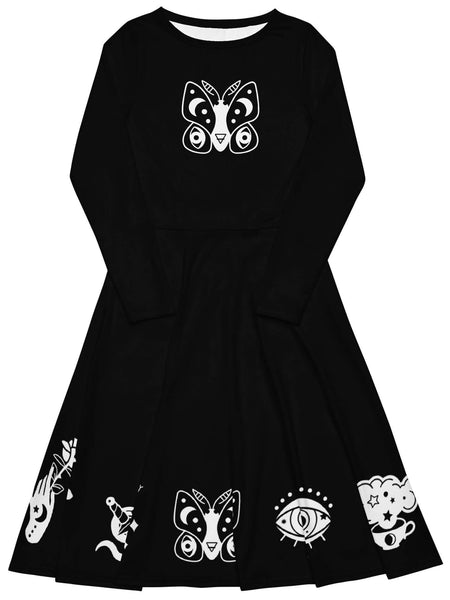 Witchy moth plus size black dress.
